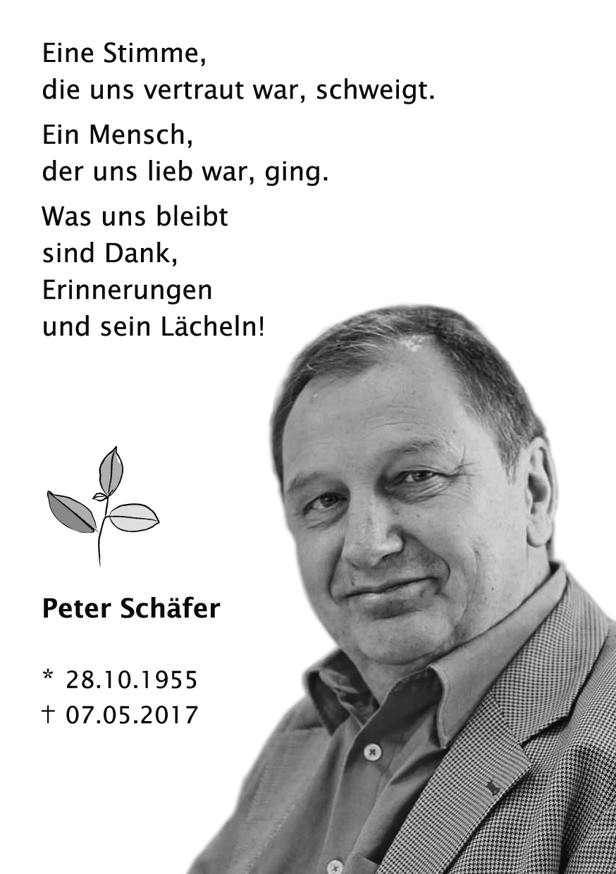 Nachruf Peter Schaefer Pfade